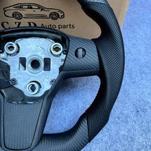 Load image into Gallery viewer, CZD Tesla Model Y/Model 3 with real carbon fiber steering wheel