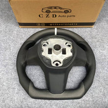 Load image into Gallery viewer, CZD Tesla model 3/model Y carbon fiber steering wheel with matte design