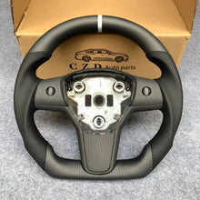 Load image into Gallery viewer, CZD Tesla model 3/model Y carbon fiber steering wheel with matte design