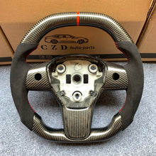 Load image into Gallery viewer, CZD Tesla model 3/model Y carbon fiber steering wheel with black Alcantara