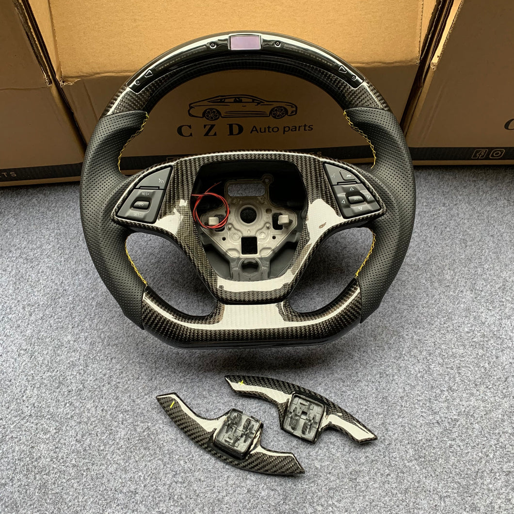 CZD  Chevrolet Corvette C7 2014/2015/2016/2017/2018/2019 carbon fiber steering wheel with JP LED