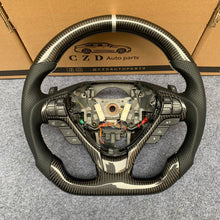 Load image into Gallery viewer, CZD Acura ZDX /TL carbon fiber steering wheel with black perforated leather